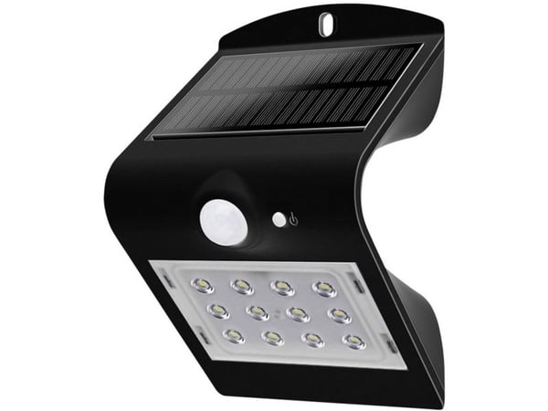 V-TAC VT-767-2 - Vegglampe - LED - 1.5 W - naturlig hvitt lys - 4000 K - soldrevet - svart