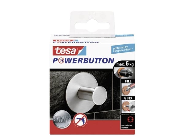TESA 59330-00000-01, Innendørs, Universalkrok, Rustfritt stål, Rustfritt stål, 6 kg, 5 cm