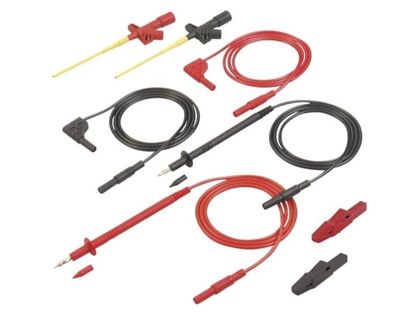 SKS Hirschmann MMS 2040 Turvatestausjohtosarja [Lamellipistoke 4 mm - Lamellipistoke 4 mm, testikärki] 1,00 m Musta, punainen