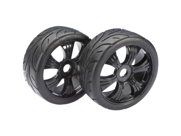 Komplette hjul 1:8 Absima Buggy Street 6 eiker Sort 2 stk
