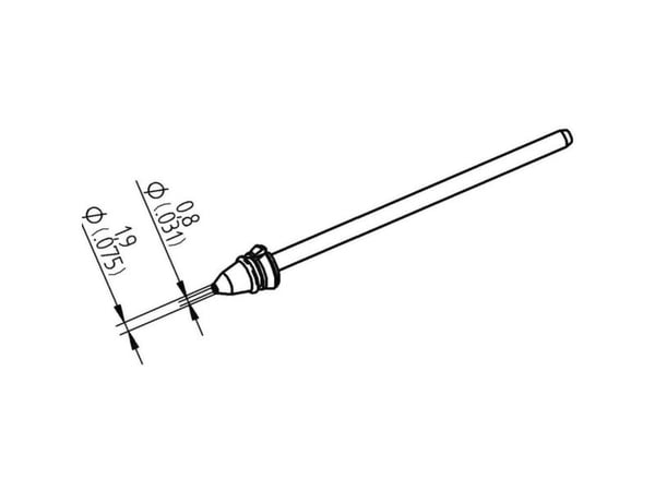 ERSA loddetupp 0742ED0819H/SB, konisk spiss, spisslengde 79,25 mm, 1 stk