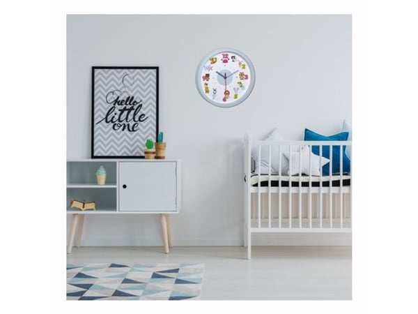 TFA-Dostmann 60.3051, Vegg, Quartz clock, Sirkel, Blå, Grønn, Rosa, Plast, Barn