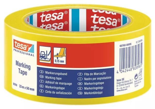 Gulvtape tesa 60760 professional 50mm x 33m, gul
