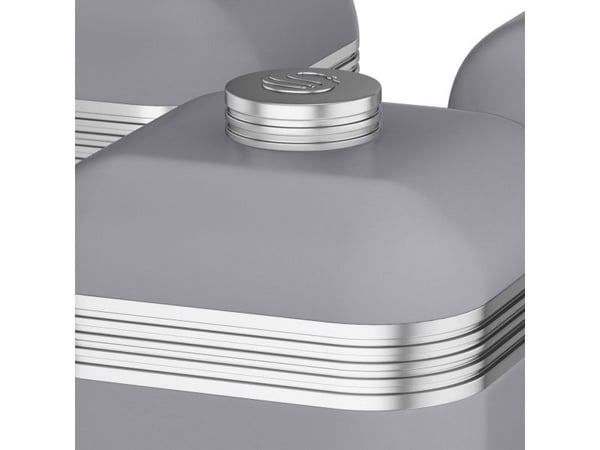 Swan Retro, Te+Kaffe+Sukker beholdere i sett, 1 l, Grå, Avtagbart lokk, firkant, 120 mm