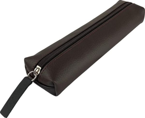 Dachshund pennal i øko-lær dark chocolate