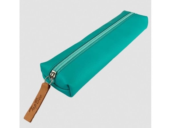 Dachshund penalhus eco-lær turkis pastell