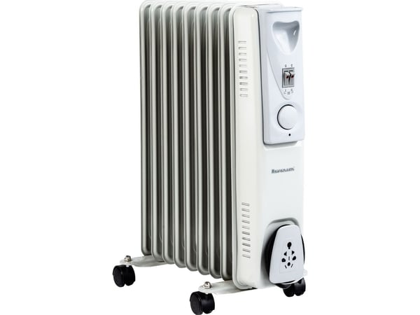 Ravanson OH-09, Olje-elektrisk romvarmer, Olje, Innendørs, Gulv, Grå, Knapper, Rotasjon