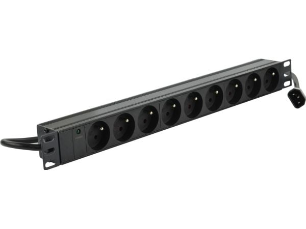 Alantec PZ09U, 1,8 m, 9 AC-pistorasia(a), Sisätila, Musta, 230 V, 16 A