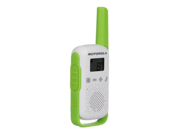 Motorola Talkabout T42 - Bärbar - tvåvägsradio - PMR - 446 MHz - 16-kanals - grön och vit, blå och vit, orange och vit (paket om 3)