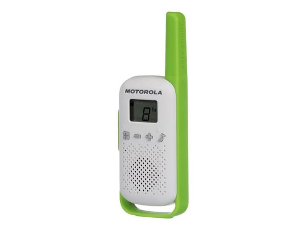 Motorola Talkabout T42 - Bärbar - tvåvägsradio - PMR - 446 MHz - 16-kanals - grön och vit, blå och vit, orange och vit (paket om 3)