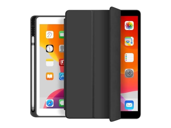 eSTUFF - Lommebok for nettbrett - termoplast-polyuretan (TPU) - svart - 11" - for Apple 11-inch iPad Pro (3. generasjon)