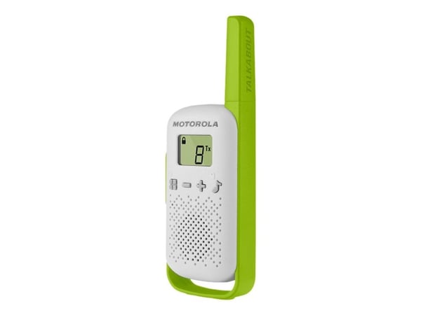 Motorola Talkabout T42 - Bärbar - tvåvägsradio - PMR - 446 MHz - 16-kanals - grön och vit, blå och vit, orange och vit (paket om 3)