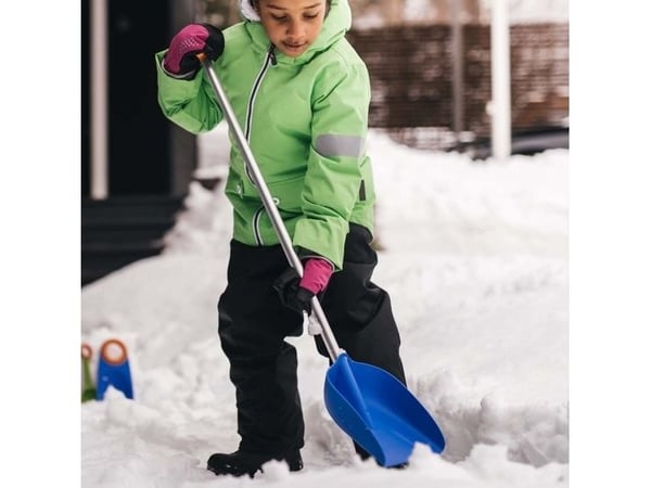 Fiskars 1001421, Snøskuffe, Plast, Blå, Sølv, firkant, Monokromatisk