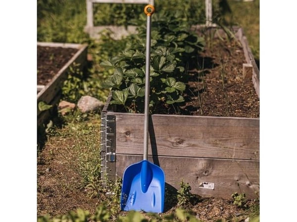 Fiskars 1001421, Snøskuffe, Plast, Blå, Sølv, firkant, Monokromatisk