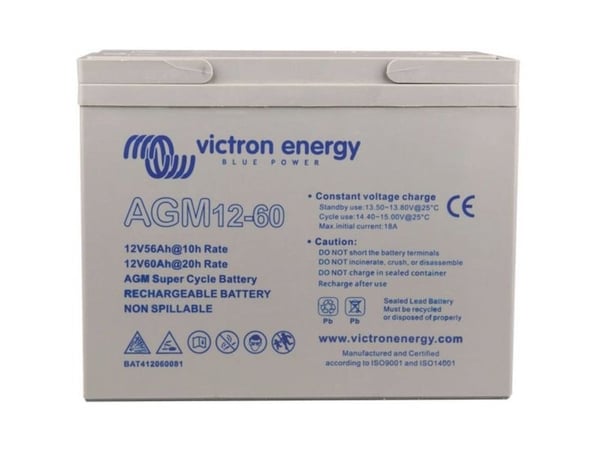 Victron Energy Deep Cycle blybatteri 12 V 22 Ah blyfleece (B x H x D) 181 x 167 x 77 mm Syklusstabil