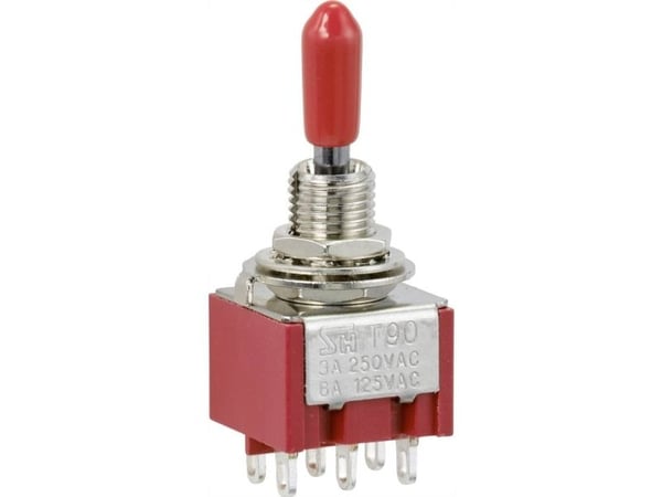 TRU COMPONENTS TC-9354000 Keinukytkin 250 V/AC 3 A 2 x On/Off/On Klikkaus/0/Clicking 1 kpl