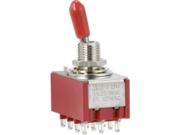 TRU COMPONENTS TC-9354012 Keinukytkin 250 V/AC 3 A 4 x On/On Klikkaava 1 kpl