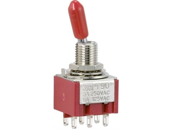 TRU COMPONENTS TC-9353996 Keinukytkin 250 V/AC 3 A 2 x On/On Klikkaava 1 kpl
