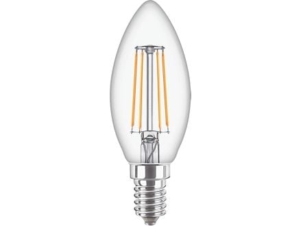 Philips CorePro - LED-filamentlyspære - form: B35 - klar finish - E14 - 4.3 W (ekvivalent 40 W) - klasse F - varmt hvitt lys - 2700 K