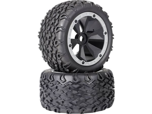 Reely 1:8 monstertruckdekk 6-eikers svart/grå, 2 stk. (RE-6538515)