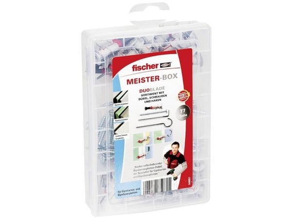 fischer Meister-Box DuoBlade plugg- og skruesortiment 77 deler