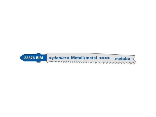 Metabo 623620000, Stiksagblad, Ikke-jernholdig metall, Tinn (tynn), Bimetall, Blå, Grå, 7,4 cm, 1,4 mm