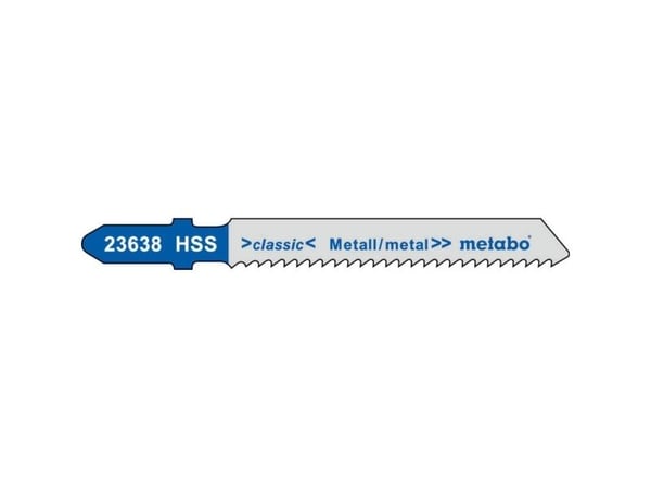 Metabo 623618000, Stikksagblad, Blad metall, Høy-Hastighets Stål (HHS), Blå, Grå, 5,1 cm, 2 mm