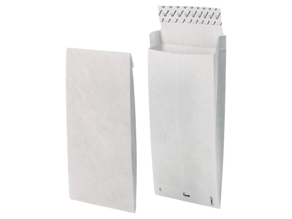 BONG DuPont Tyvek E4 - Konvolutt - utbyggbar - 305 x 406 mm - firkantet - åpen ende - selvklebende (Peel & Seal) - slitemotstandig - hvit - pakke a...