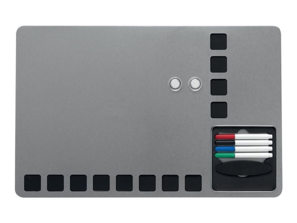 Nobo Quartet - Kombotavle - 610 x 390 mm - magnetisk - svart, sølv