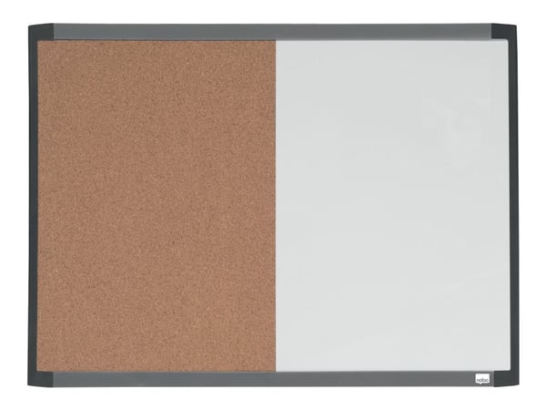 Nobo Quartet - Kombinationstavla: whiteboardtavla, anslagstavla - 585 x 430 mm - Kork - magnetisk