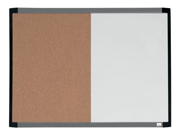Nobo Quartet - Kombotavle: whiteboard, oppslagstavle - 585 x 430 mm - kork - magnetisk