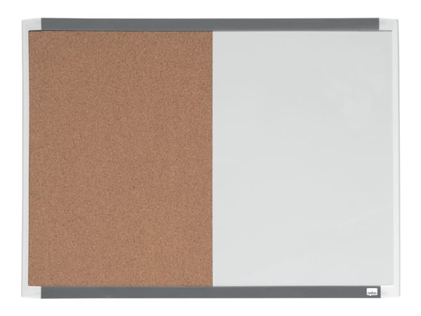 Nobo Quartet - Kombotavle: whiteboard, oppslagstavle - 585 x 430 mm - kork - magnetisk