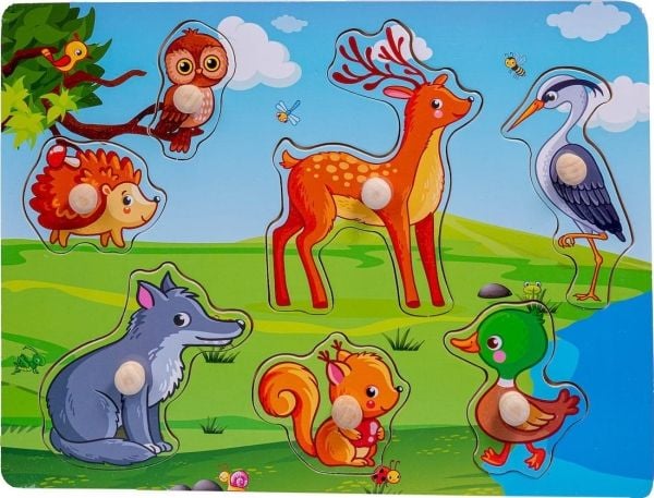 Smily Play Trepuslespill med håndtak Smily Play Forest Puzzle