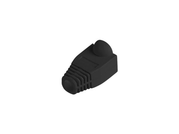 Lanberg - Nätverkskabelsko - strain relief, RJ-45 - svart (paket om 100)