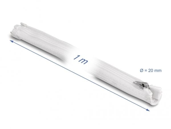 Delock - Flätad ärm - 1 m - vit