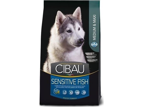 Farmina CIBAU Sensitive Fish Medium/Maxi torrfoder för hund 14 kg GRATIS