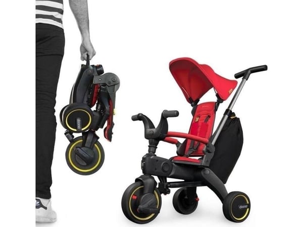 Doona Liki Trike S3 5-i-1 sammenleggbar trehjulssykkel - svart/rød