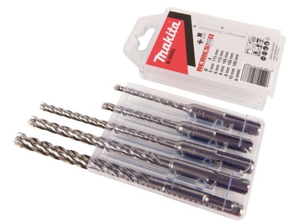 Makita Nemesis II - Boresett - hammerbits - 5 deler - 5 mm, 6 mm, 8 mm, 10 mm - SDS-pluss - lengde: 115 - 165 mm