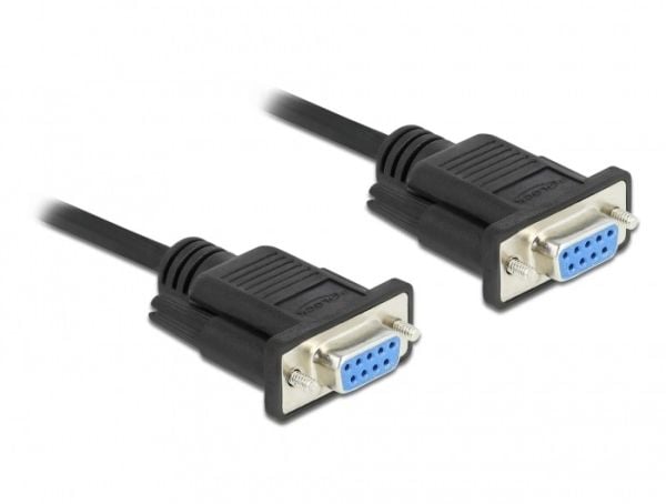Delock - Seriell kabel - DB-9 (hunn) til DB-9 (hunn) - 2 m - tommelskruer, gullglimtkontakter - svart