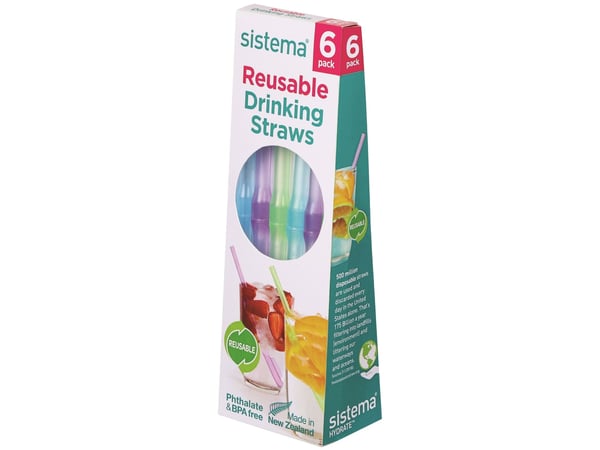 Sistema gjenbrukbare sugerør 6-pk