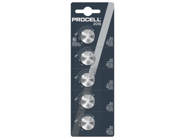 PROCELL - Batteri 5 x CR2016 - Li - 85 mAh - 0.255 Wh