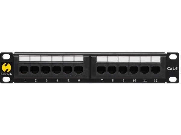 Netrack - Koblingspanel - CAT 6 - UTP - RJ-45 X 12 - svart - 10"