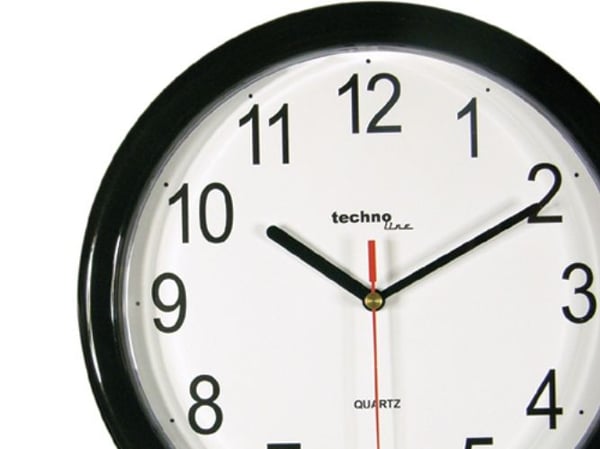 Technoline WT 600, Vegg, Kvartsklokke, Sirkel, Sort, 25 cm