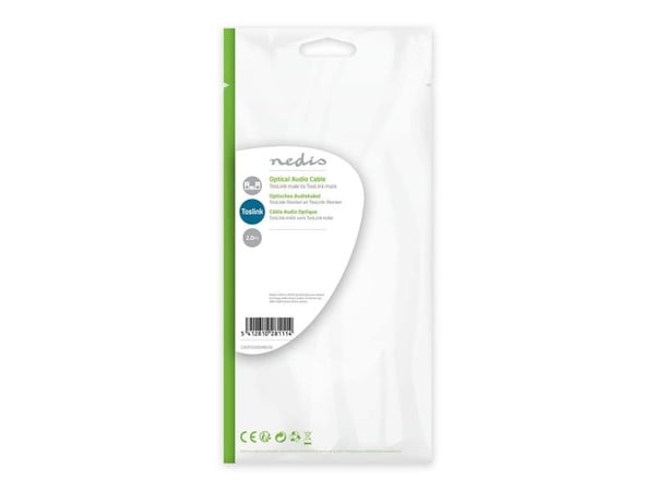 Nedis CAGP25000BK20, TOSLINK, Hankjønn, TOSLINK, Hankjønn, 2 m, Sort