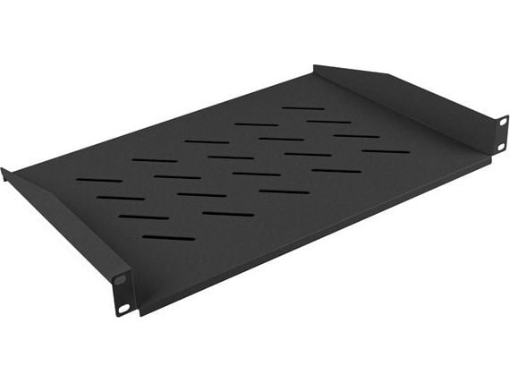 Lanberg - Rack-hylle - svart, RAL 9004 - 1U - 19"