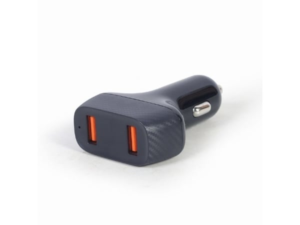 Gembird - Bilstrømadapter - 36 watt - 3 A - QC 3.0 - 2 utgangskontakter (2 x USB) - svart