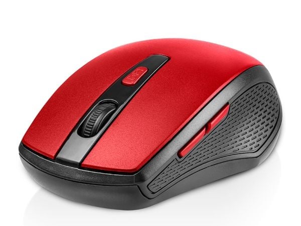 Tracer Deal RF - Mus - ergonomisk - nano - høyrehendt - optisk - 6 knapper - trådløs - 2.4 GHz - USB trådløs mottaker - rød - hengeboks