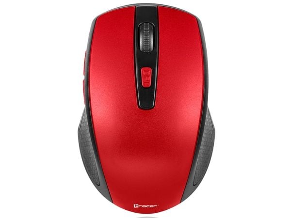Tracer Deal RF - Mus - ergonomisk - nano - høyrehendt - optisk - 6 knapper - trådløs - 2.4 GHz - USB trådløs mottaker - rød - hengeboks