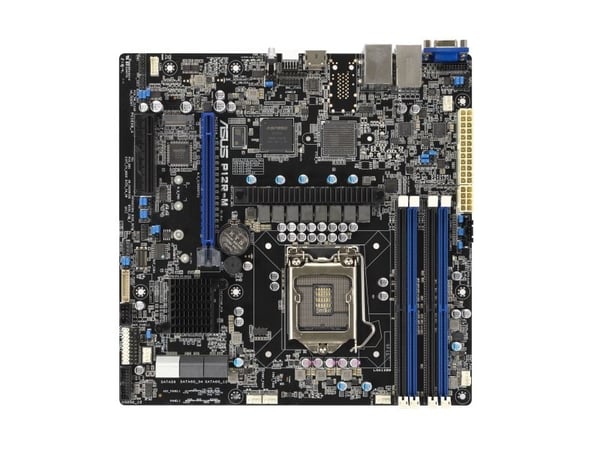 ASUS P12R-M - Hovedkort - micro ATX - LGA1200-sokkel - C252 Chipset - USB 3.2 Gen 2 - 2 x Gigabit LAN - innbygd grafikk