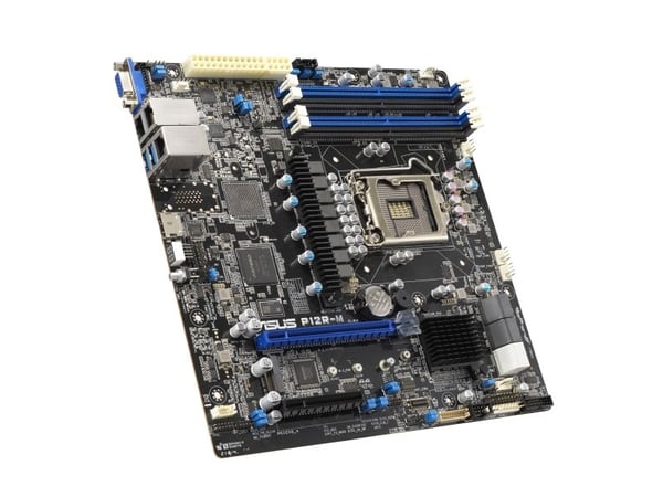 ASUS P12R-M - Hovedkort - micro ATX - LGA1200-sokkel - C252 Chipset - USB 3.2 Gen 2 - 2 x Gigabit LAN - innbygd grafikk